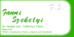 fanni szekelyi business card